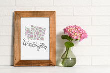Load image into Gallery viewer, Washington State Map Art Print
