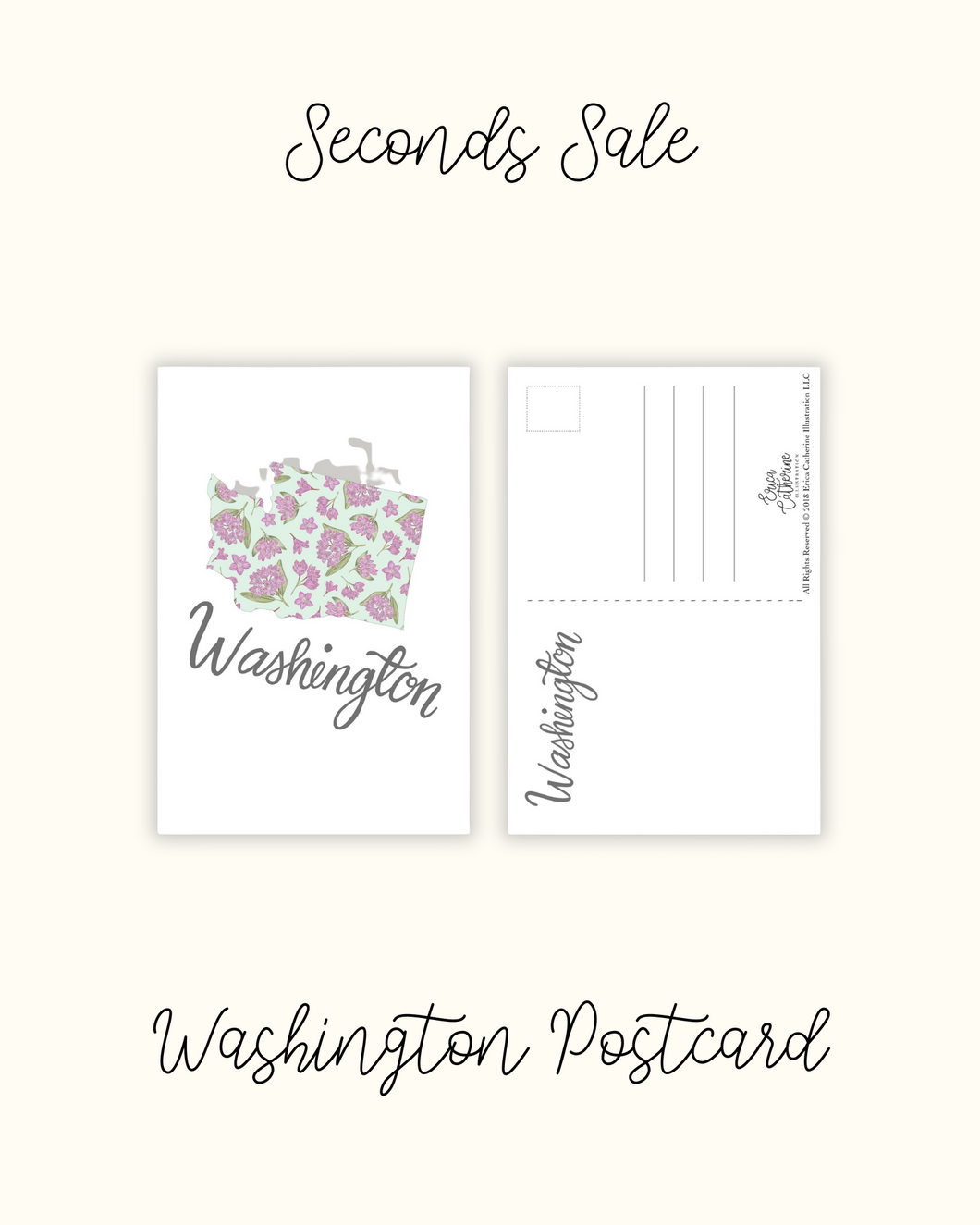 Washington State Map Postcard - Seconds Sale