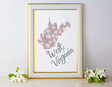 Load image into Gallery viewer, West Virginia State Map Art Print

