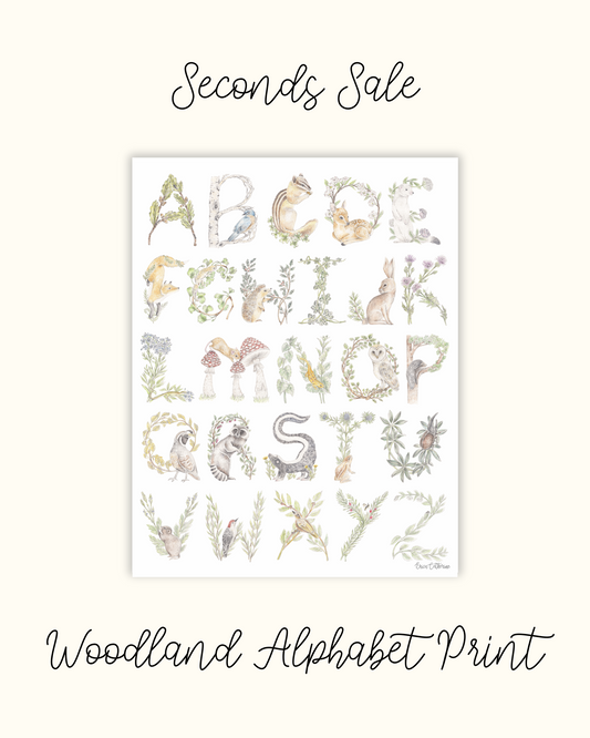 Woodland Alphabet Art Print - Seconds Sale
