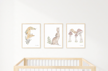 Load image into Gallery viewer, Letter M Woodland Alphabet Fine Art Print
