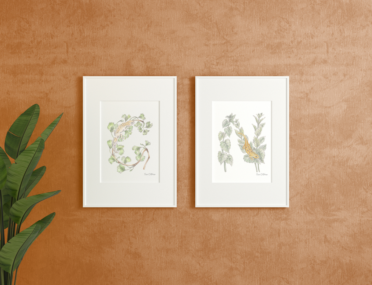 Letter G Woodland Alphabet Fine Art Print