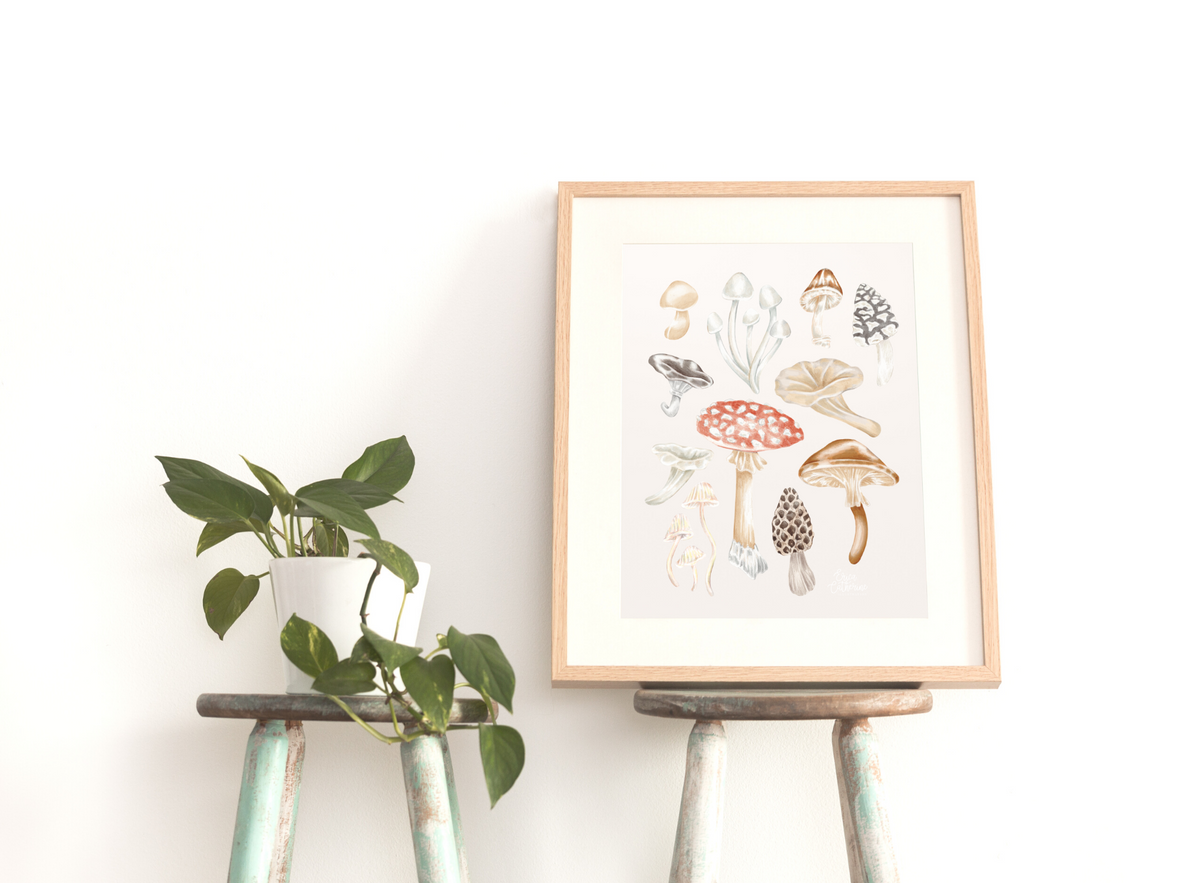 Mushroom Chart Art Print