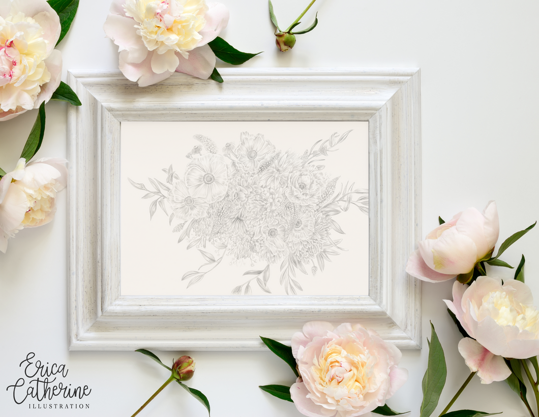 Bridal Bouquet Custom Artwork