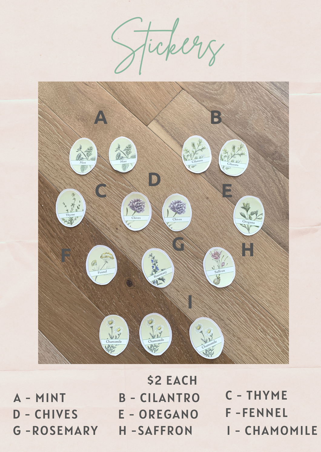 Herb Stickers - Seconds Sale