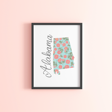Load image into Gallery viewer, Alabama State Flower Map Art Print
