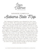 Load image into Gallery viewer, Alabama State Flower Map Art Print
