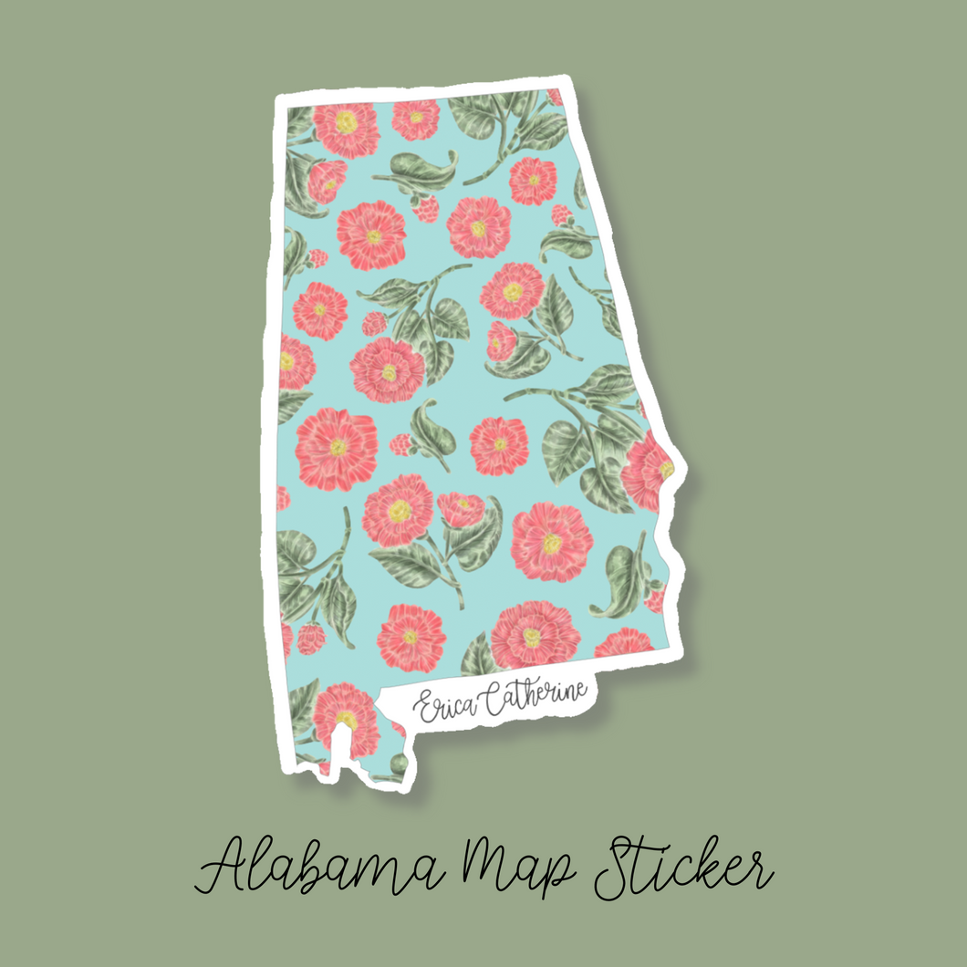 Alabama State Flower Map Sticker