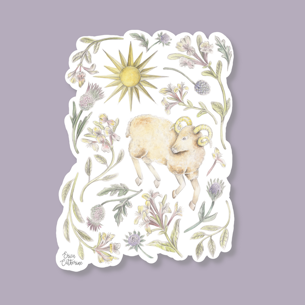 Aries Zodiac Sign Sticker