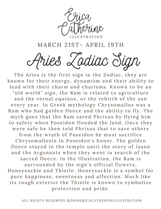 Aries Zodiac Sign Sticker