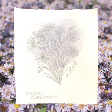 Load image into Gallery viewer, September Birth Flower - Aster Mini Original Drawing
