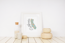 Load image into Gallery viewer, California State Map Art Print
