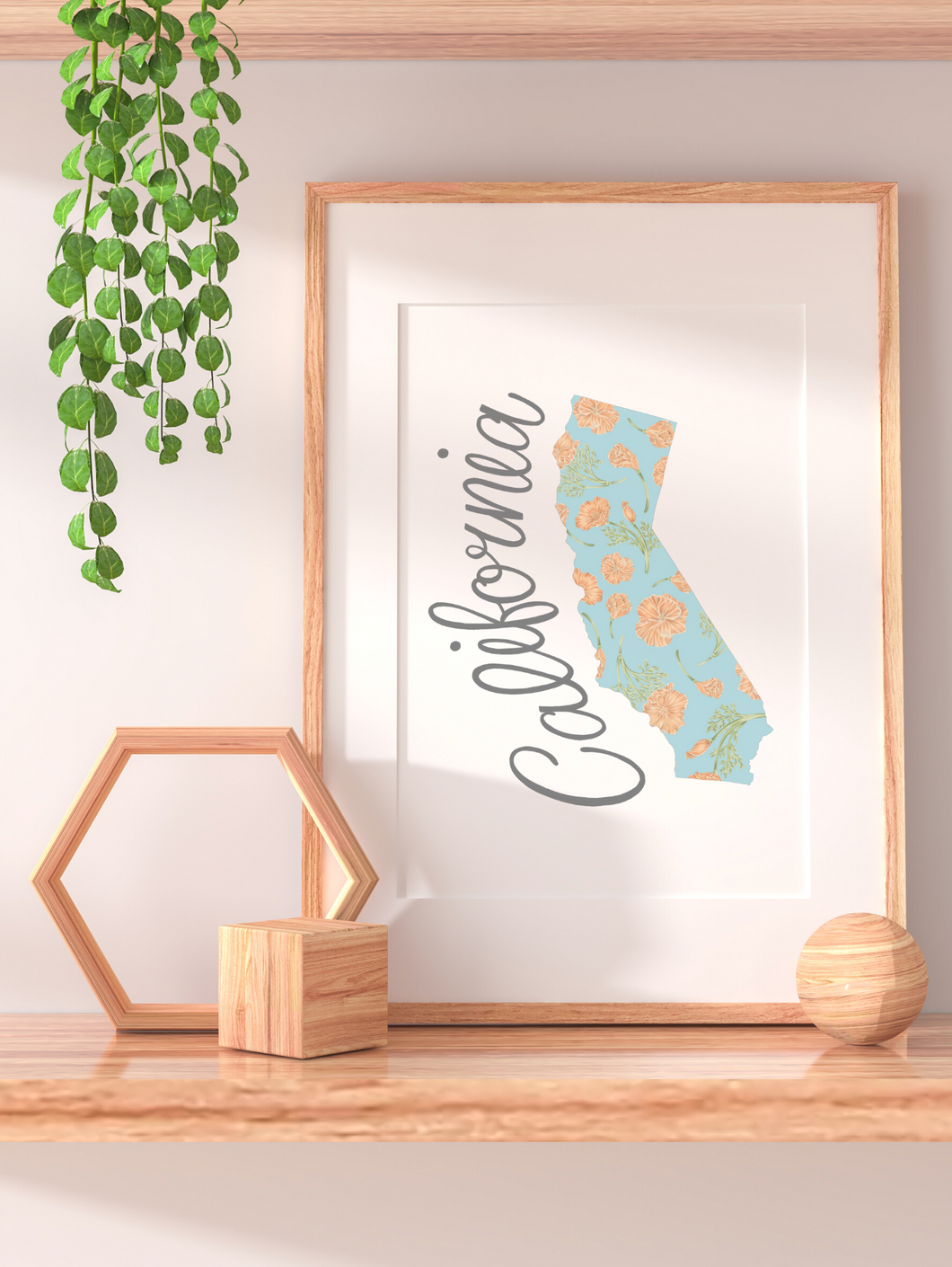 California State Map Art Print