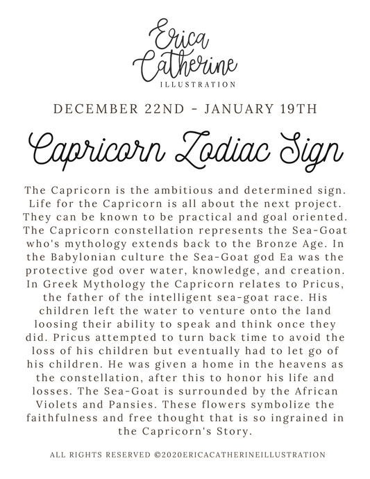Capricorn Zodiac Sign Original Artwork