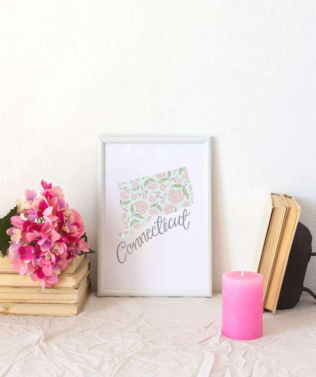 Connecticut State Map Art Print