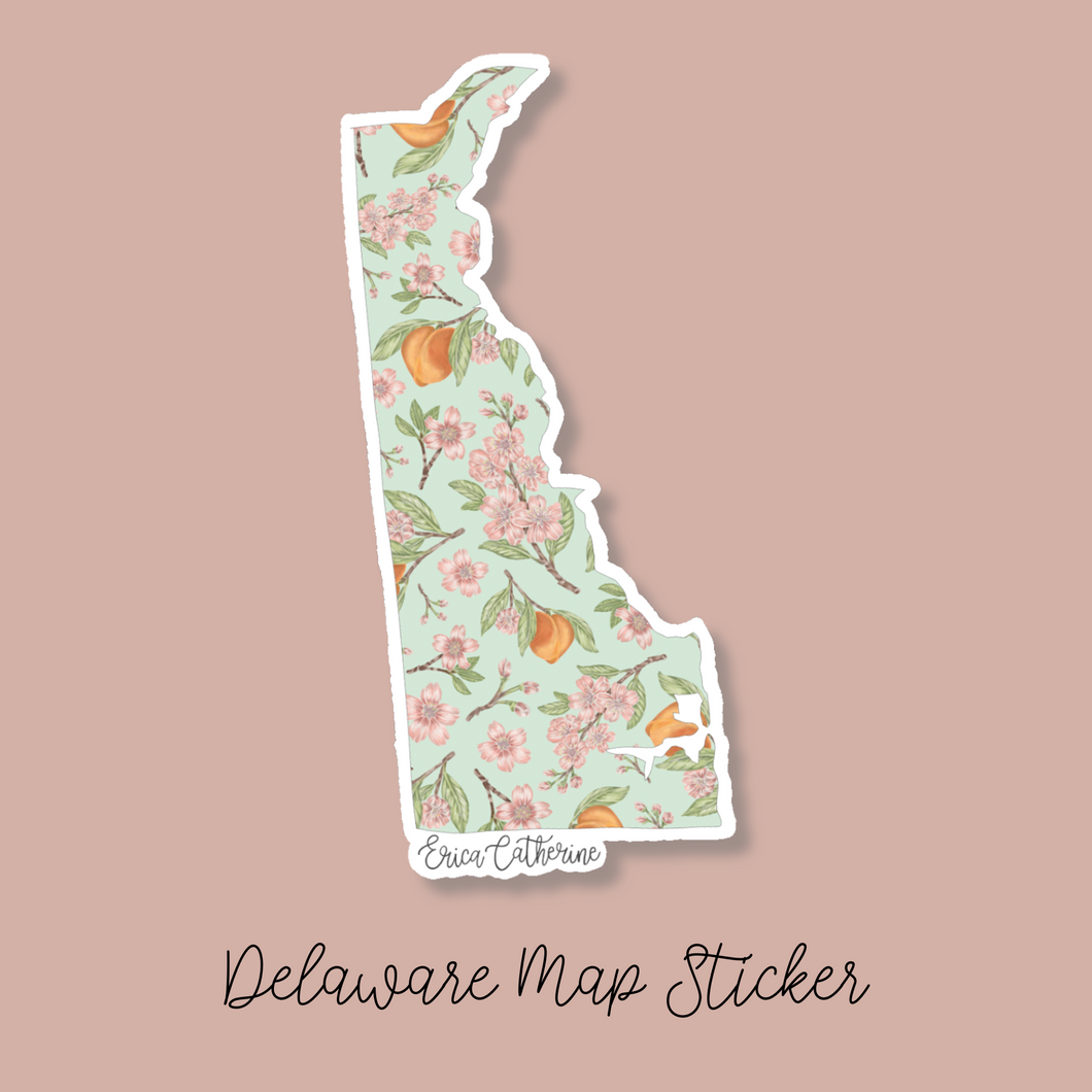Delaware State Flower Map Vinyl Sticker