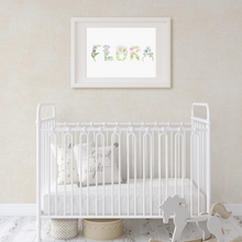 Load image into Gallery viewer, Custom Baby Name Flower Art Print
