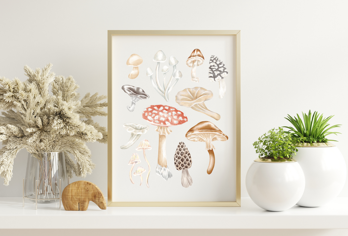 Mushroom Chart Art Print