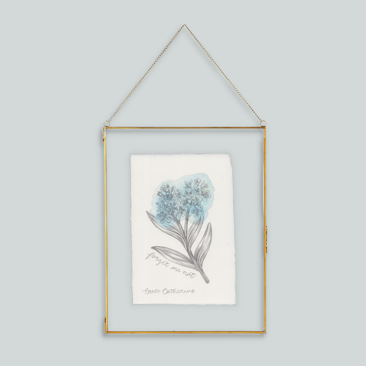 September Birth Flower - Forget me not Flower Original Artwork