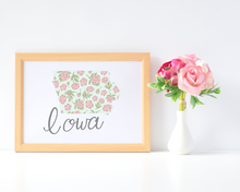 Load image into Gallery viewer, Iowa State Map Art Print

