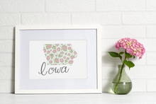 Load image into Gallery viewer, Iowa State Map Art Print
