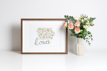 Load image into Gallery viewer, Iowa State Map Art Print
