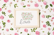 Load image into Gallery viewer, Iowa State Map Art Print
