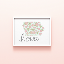 Load image into Gallery viewer, Iowa State Map Art Print
