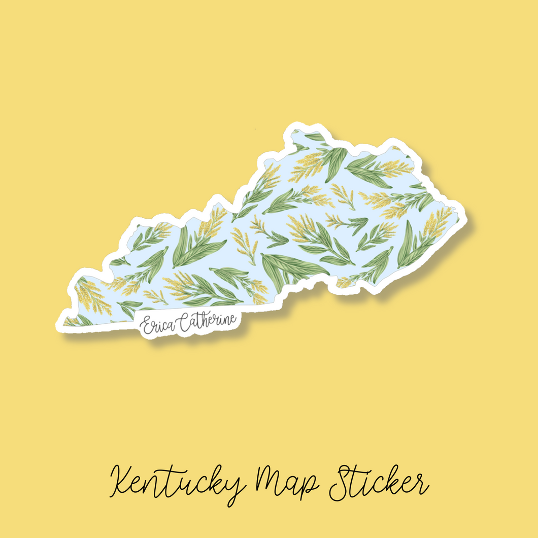 Kentucky State Flower Map Vinyl Sticker
