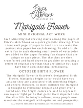 Load image into Gallery viewer, October Birth Flower - Marigold Mini Original Drawing

