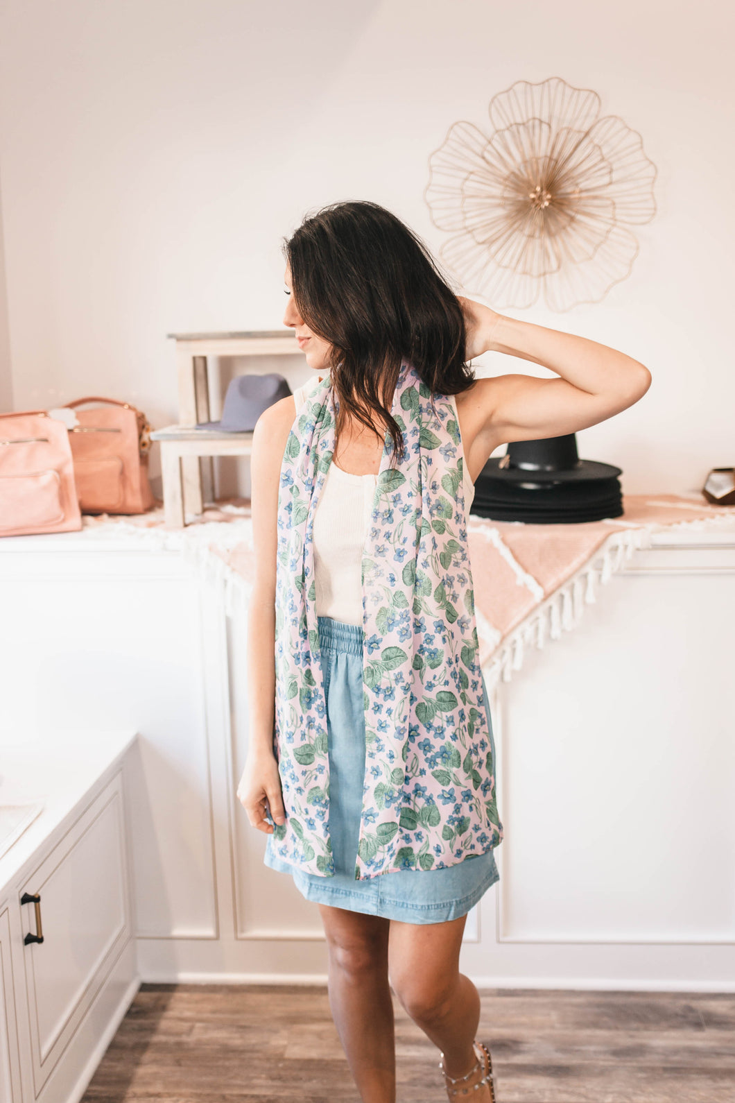 Meadow Violet Flower Scarf