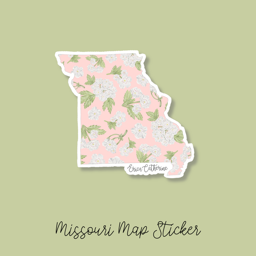Missouri State Flower Map Vinyl Sticker
