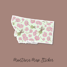Load image into Gallery viewer, Montana State Flower Map Vinyl Sticker
