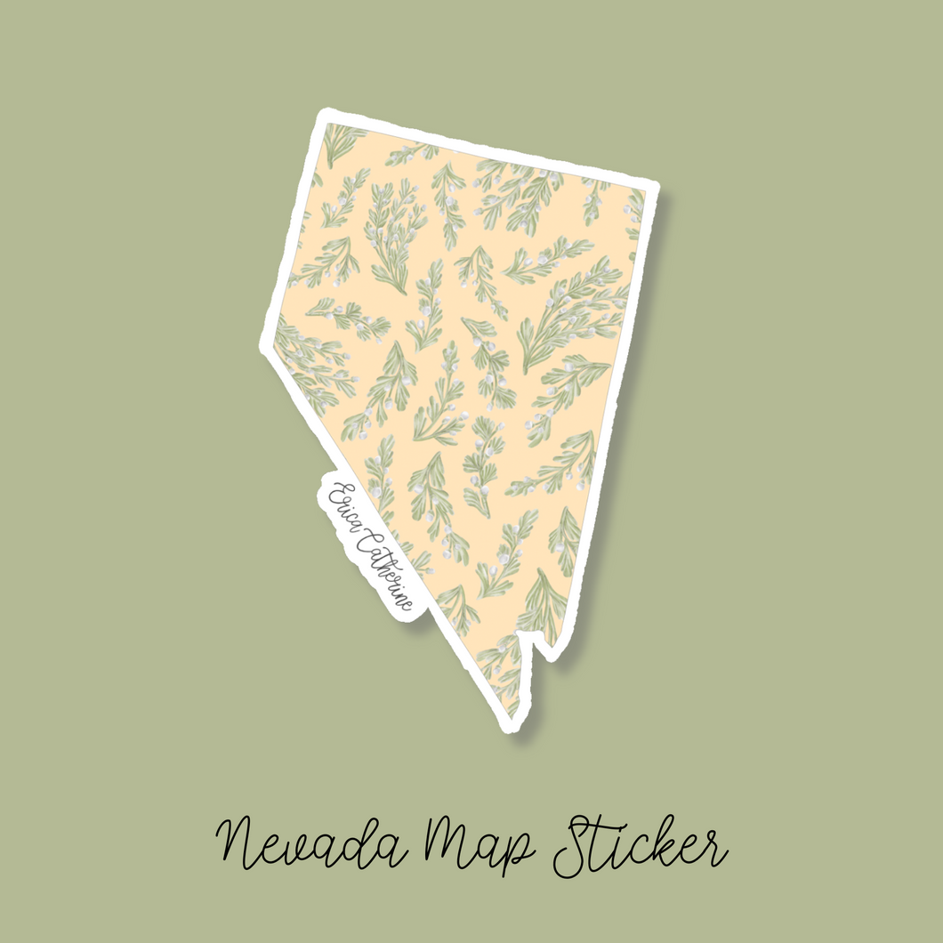 Nevada State Flower Map Vinyl Sticker