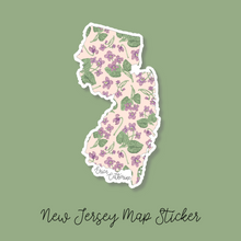 Load image into Gallery viewer, New Jersey State Flower Map Vinyl Sticker

