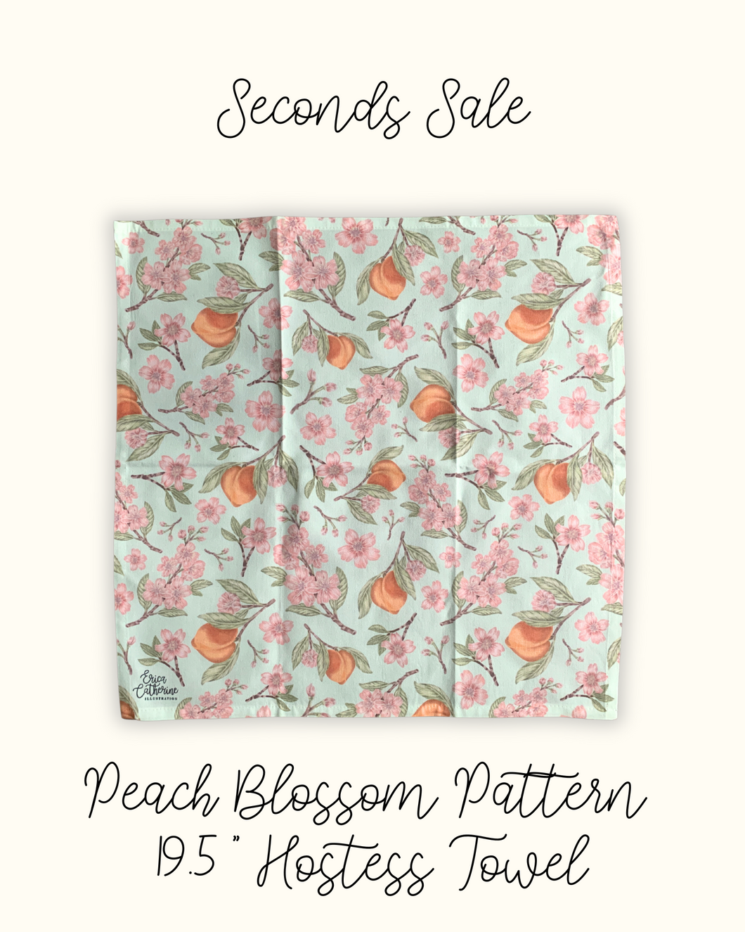 Peach Blossom Hostess Towel - Seconds Sale