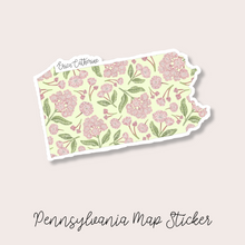 Load image into Gallery viewer, Pennsylvania State Flower Map Vinyl Sticker
