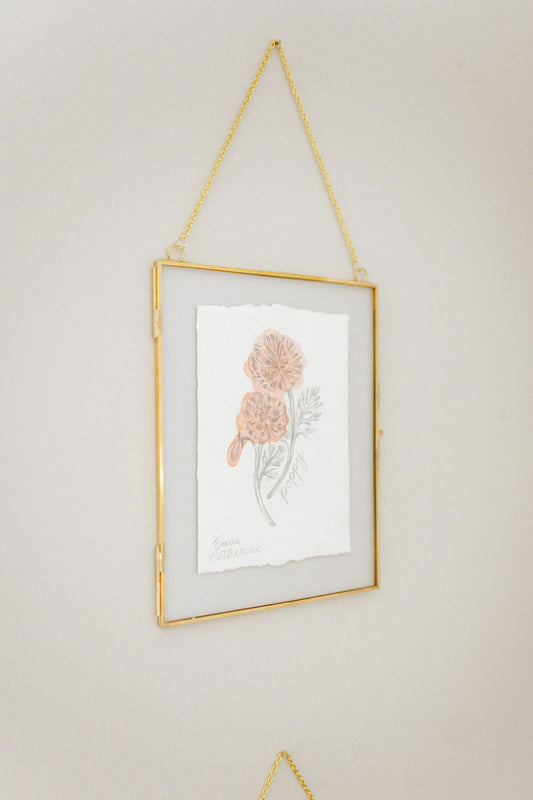 August Birth Flower - Poppy Mini Original  Artwork