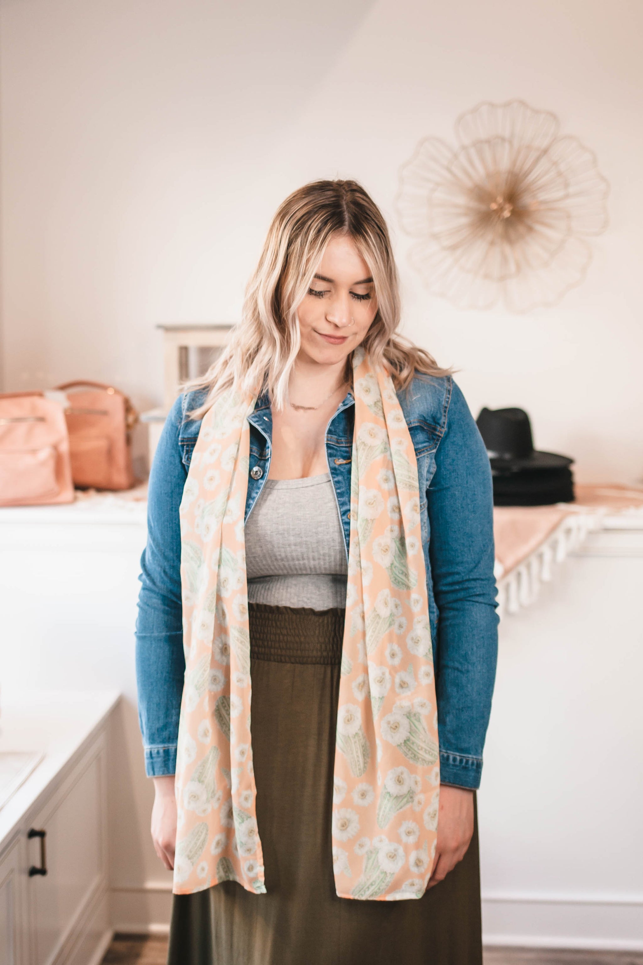 cactus print scarf