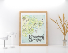 Load image into Gallery viewer, Savannah Georgia Map Art Print
