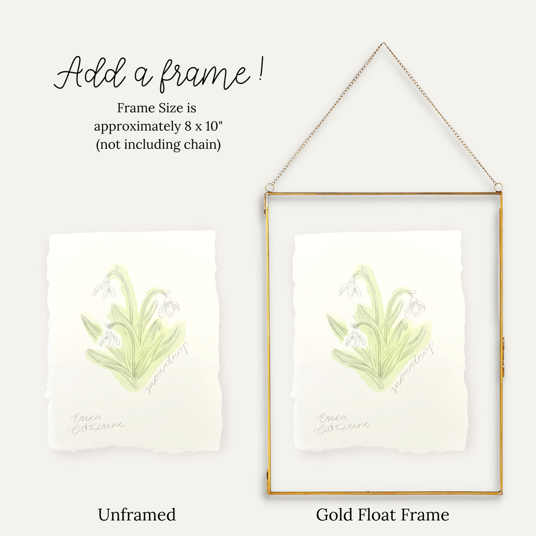January Birth Flower - Snowdrop Mini Original Drawing