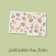Load image into Gallery viewer, South Dakota State Flower Map Vinyl Sticker
