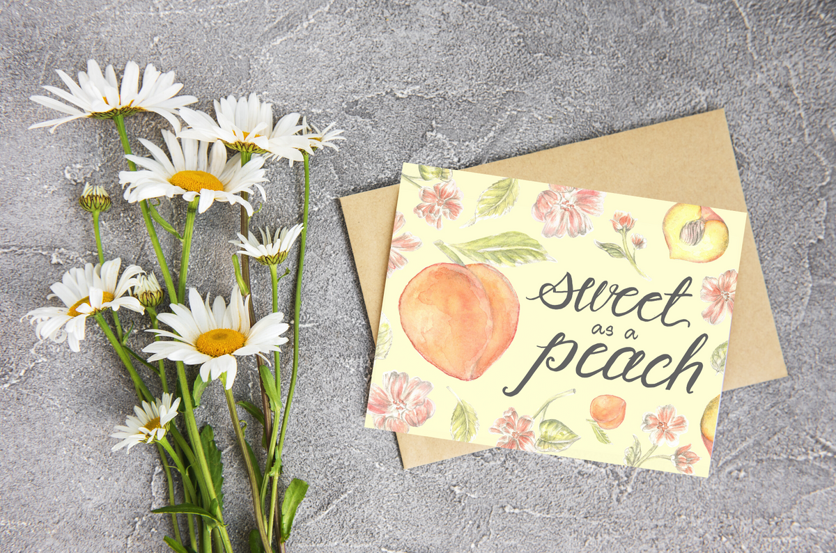 Sweet as a Peach Folded Card