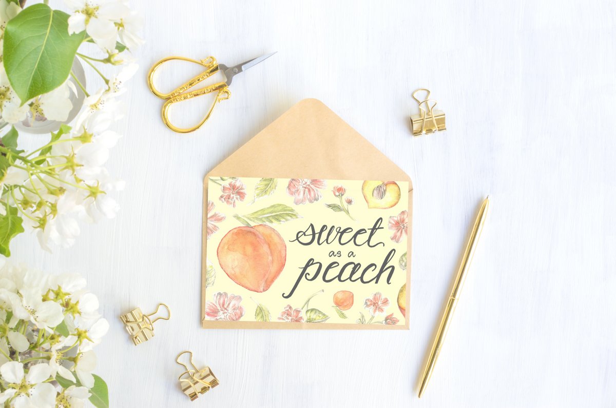 Sweet as a Peach Folded Card