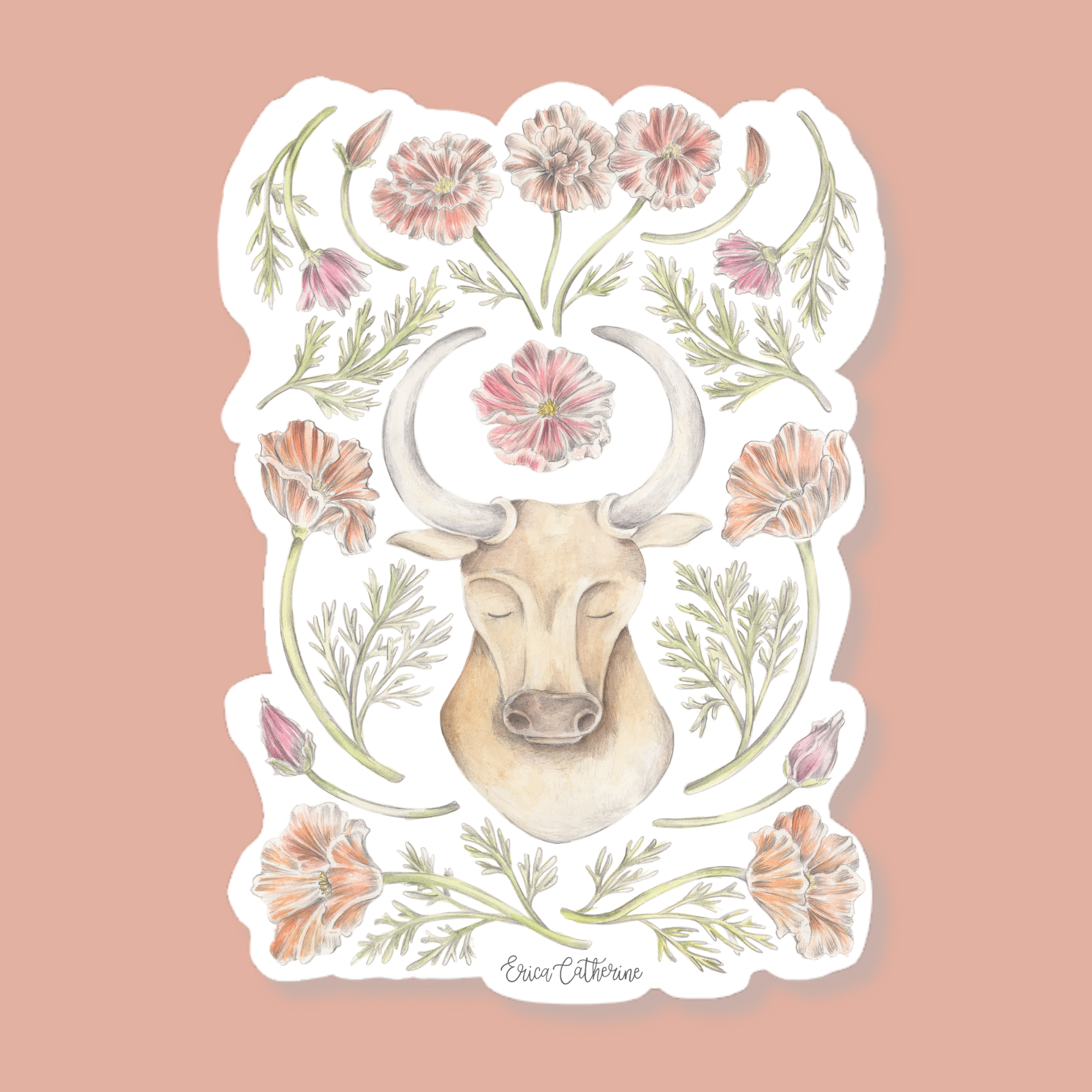 Taurus Zodiac Sign Sticker – Erica Catherine