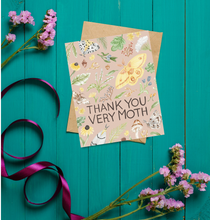 Load image into Gallery viewer, Thank you very Moth Folded Card
