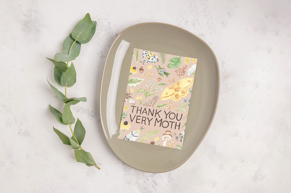 Thank you very Moth Folded Card