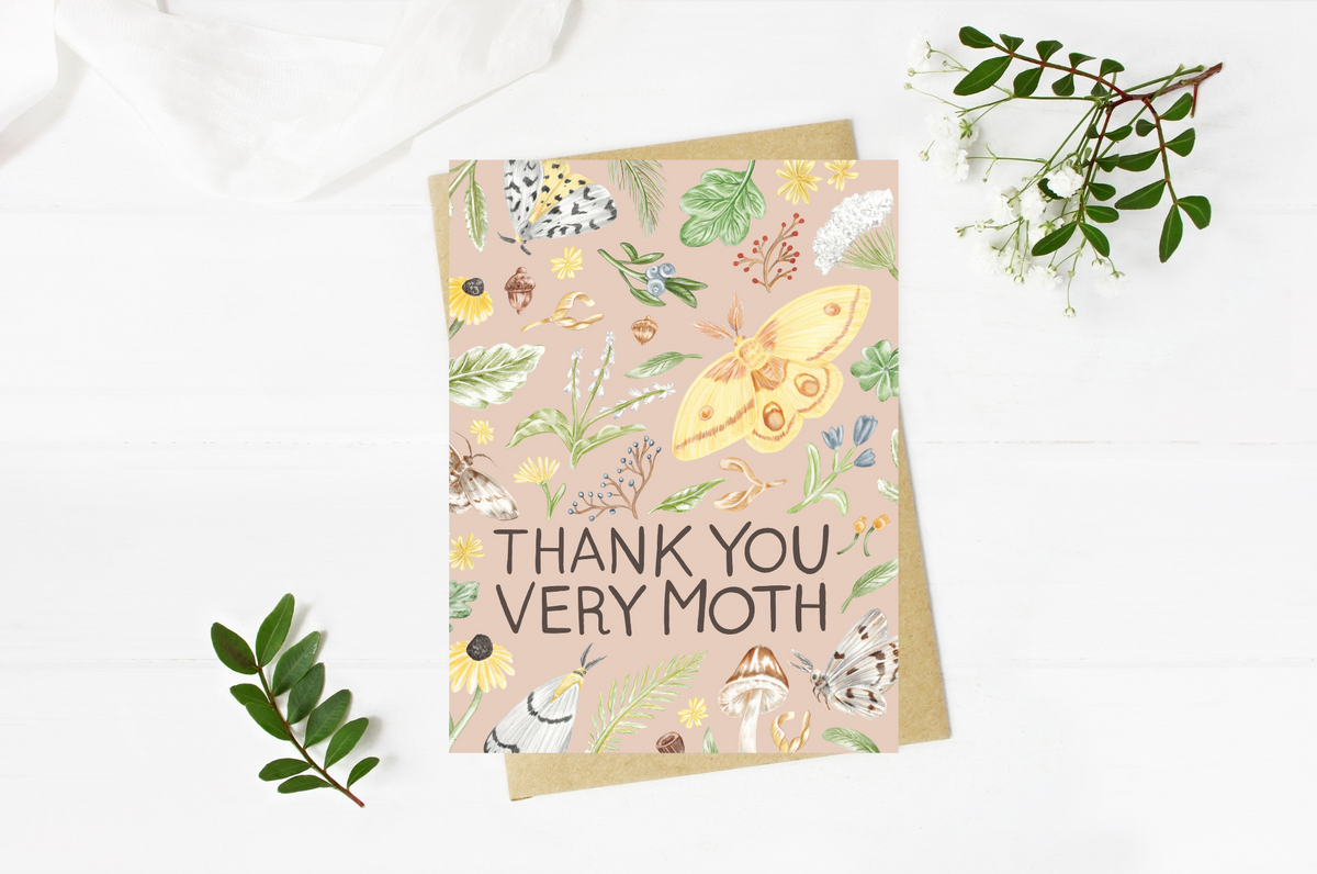 Thank you very Moth Folded Card