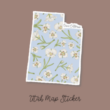 Load image into Gallery viewer, Utah State Flower Map Vinyl Sticker
