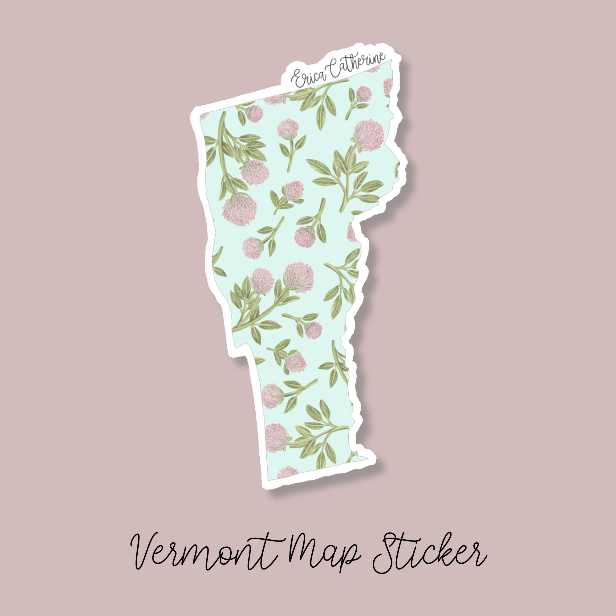 Vermont State Flower Map Vinyl Sticker – Erica Catherine